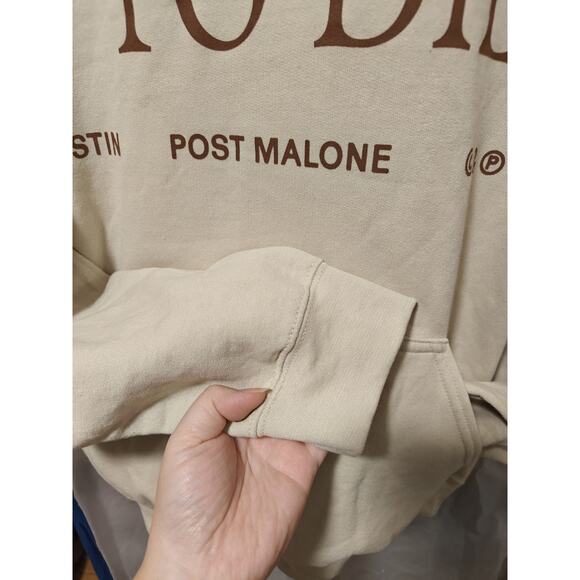 Universal Music Authentic Post Malone Too Cool To Die Cream Concert Hoodie Sz L - Picture 4 of 6